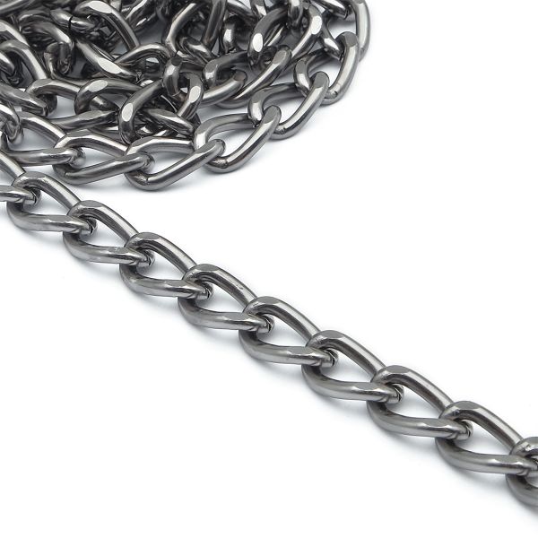 Цепь алюминиевая 11,6х6,7 мм, 10 м, чер.никель