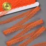 Кружево отделочное в стиле "трикотаж" 12 мм 150-2 цв.229 св.оранжевый, уп.27,4м