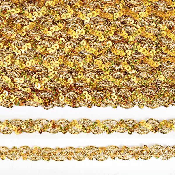 Тесьма отделочная 10 мм, 13-12869 цв.золото уп.13.71м