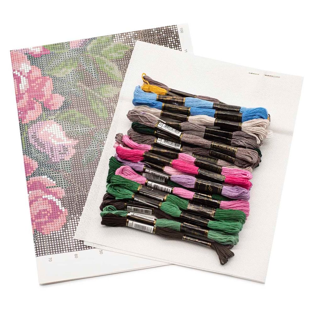 Набор для вышивания нитками Hobby&Pro, Розы, 29х23 см