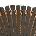 Молния металл джинсовая Т5 (5 мм) 1 зам., н/раз., 16 см, хаки, 39096/16-3, 10 шт