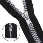 Молния трактор Arta Т6 (6 мм) 1 зам., н/раз., 18 см, Decor, цв. 077 черный / 991 алюминий, уп.10 шт