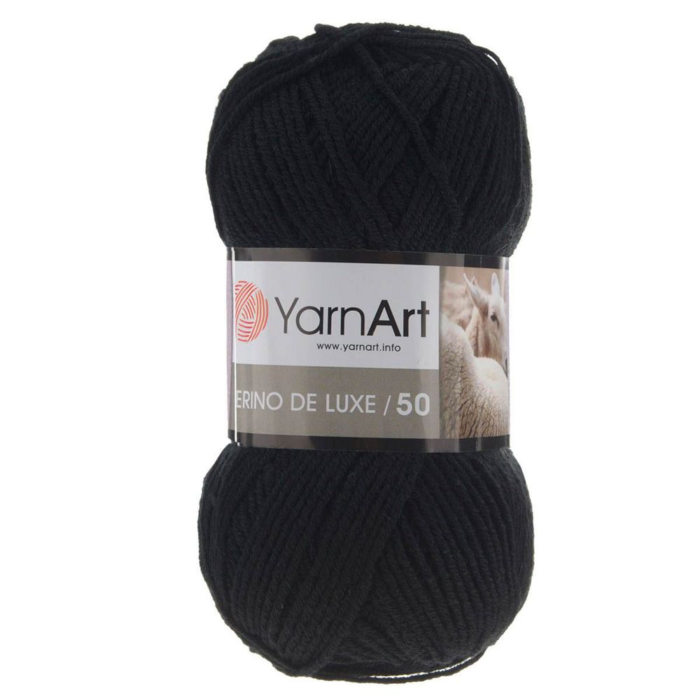 Пряжа YarnArt (ЯрнАрт) Merino de Lux / уп.5 мот. по 100 г, 280м, 585 черный