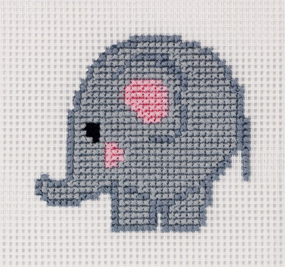 Набор для вышивания нитками Klart, Детские истории. Слонёнок, 11х12 см