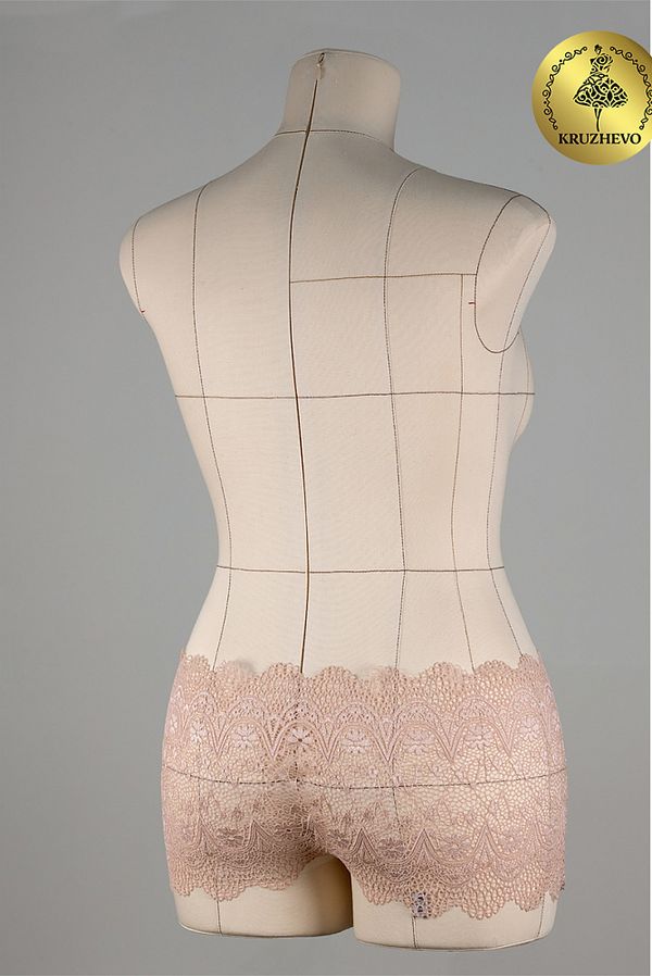 Кружево бельевое эластичное 220 мм / 10 м, цв.168 серебристый пион, Kruzhevo