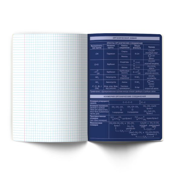 Тетрадь со справочным материалом Золотые главы, тисн.золот.фольгой, A5 48 л. на скобе 65 г/м², белизна 100% 10 шт клетка, 01854 Золотые главы Химия, Светоч Т286