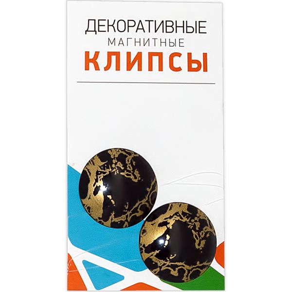 Подхваты шторные магнитные с рисунком ⌀35 мм, 2 шт, 31Ж4 черный/золото, Gamma