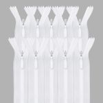 Молния потайная (скрытая) Т3 (3 мм) 1 зам., н/раз., 50 см, белый, 31271 / 50, 10 шт