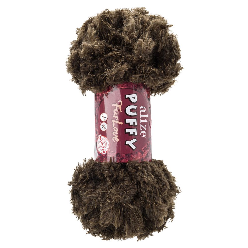 Пряжа Alize (Ализе) Puffy серия Нежный мех (Furlove) / уп.5 мот. по 100г, 6.3м, 29 хаки
