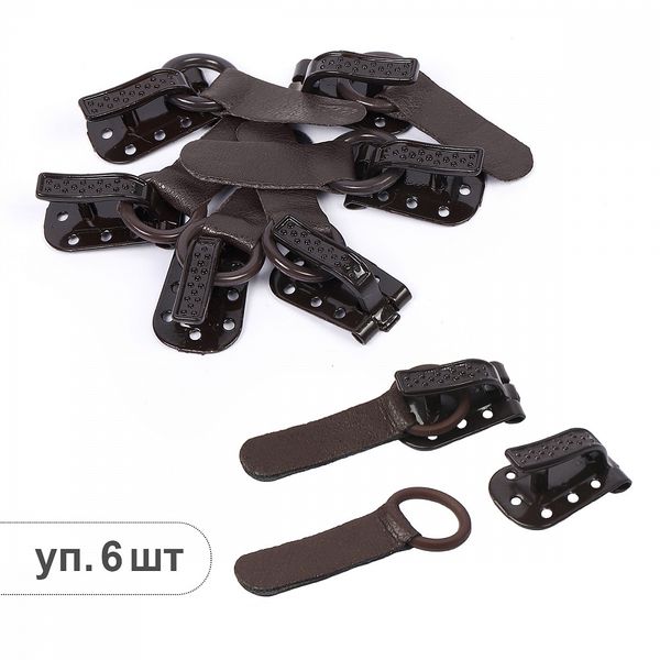 Крючки шубные 50 мм, TBY-0122 цв. F304 коричневый темный уп. 6 шт