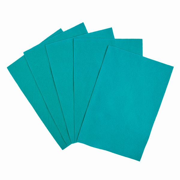 Фетр листовой 1 мм, 20х30 см, 5 шт, 031 бирюзовый, Blitz FKC10-20/30