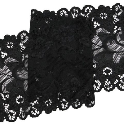 Кружево бельевое эластичное 150 мм / 13.72 м, цв. C580 черный
