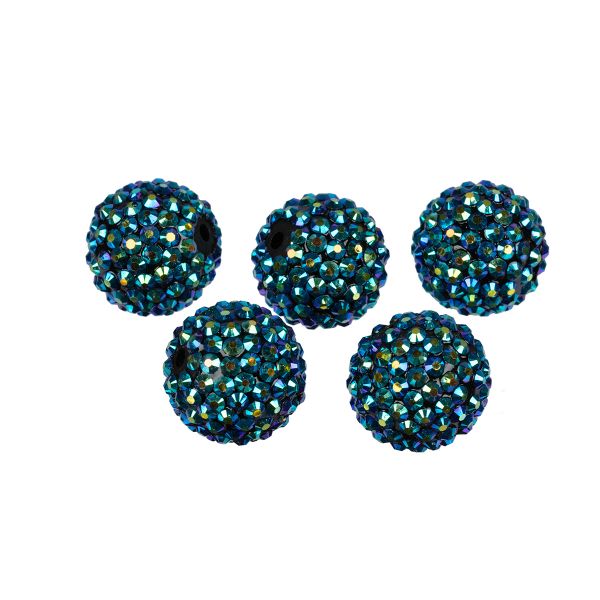 Бусины пластик ⌀22 мм, 5 шт, №10 синий, Zlatka BWR-22
