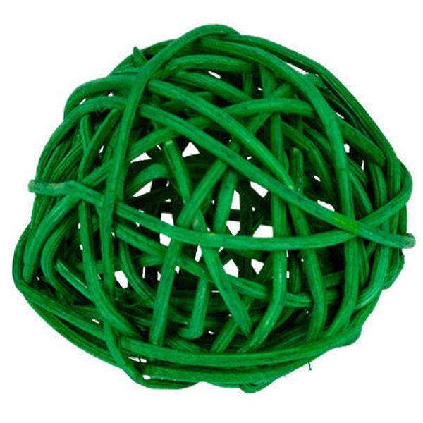 Шары декоративные из ротанга 7 см, 6 шт, №07 зеленый, Blumentag BRF-7
