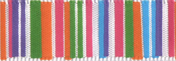 Лента атласная с рисунком 12.0 мм / 22.8±1 метра, L9/001 полоски/белый, Gamma ALP-125