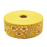 Лента (тесьма) жаккардовая 50.0 мм / 25±1 метров, с метанитом рис. 9560 Яблоневый цвет (7 желтый) С3347Г17