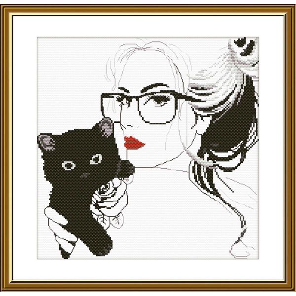 Набор для вышивания нитками Нова Слобода, Милый котенок 27х27 см