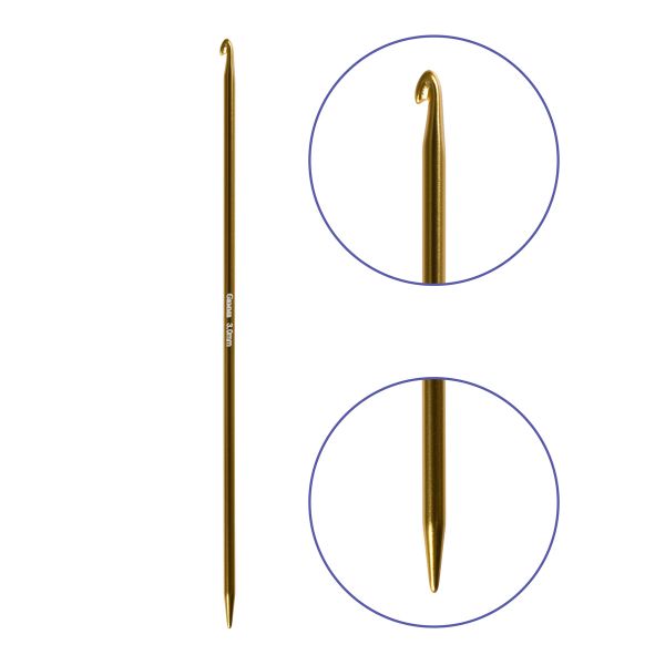 Крючок-спица для вязания ⌀3.0 мм, 15 см, алюминий, Gamma CH-N