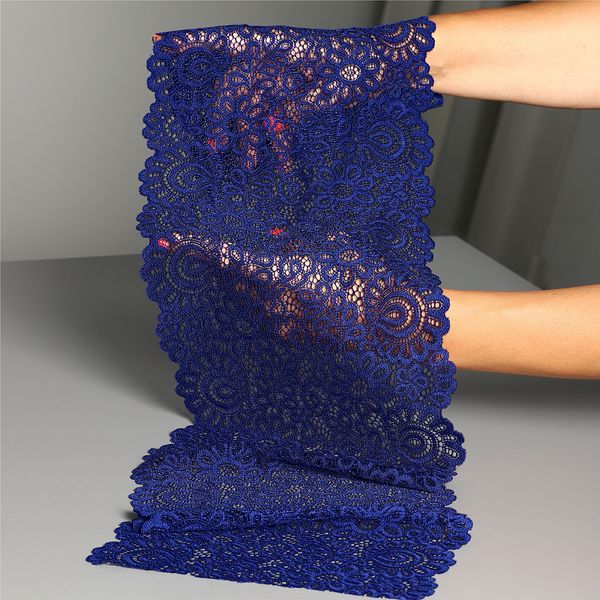 Кружево бельевое эластичное 205 мм / 25 м, TBY.YSTL00839, цв.L1832 синий, Kruzhevo