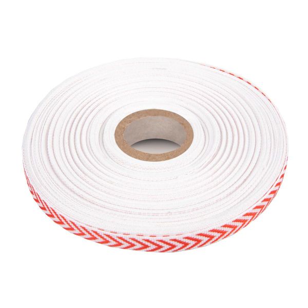 Лента (тесьма) жаккардовая 10.0 мм / 25±1 метров, Орнамент для северных народов, рис 9880 красный, Gamma C3853 (C3752)