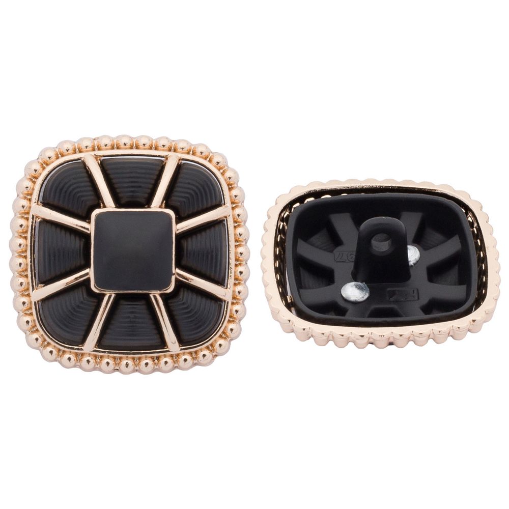 Пуговицы на ножке 36L=23 мм, металл, GD.Black (золото-черный), 10 шт, MP07