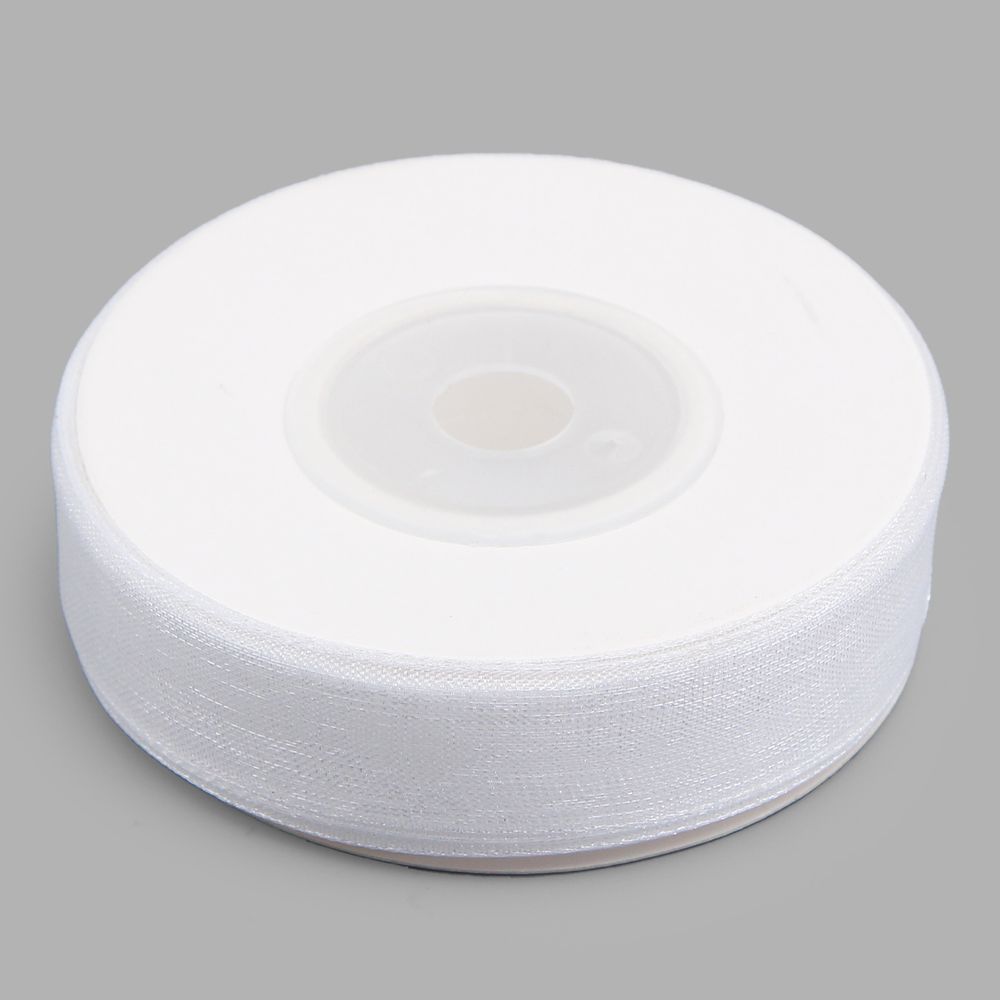 Лента капроновая (органза) 15.0 мм / 22.86±1 метра, белый