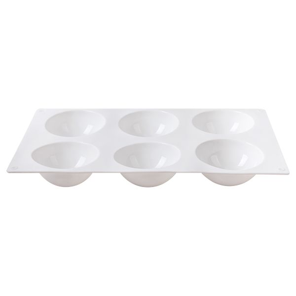 Форма силиконовая для пирожных 29.6х17.3х3.5 см, полусферы -6 ячеек, S-Chief SPC-0309