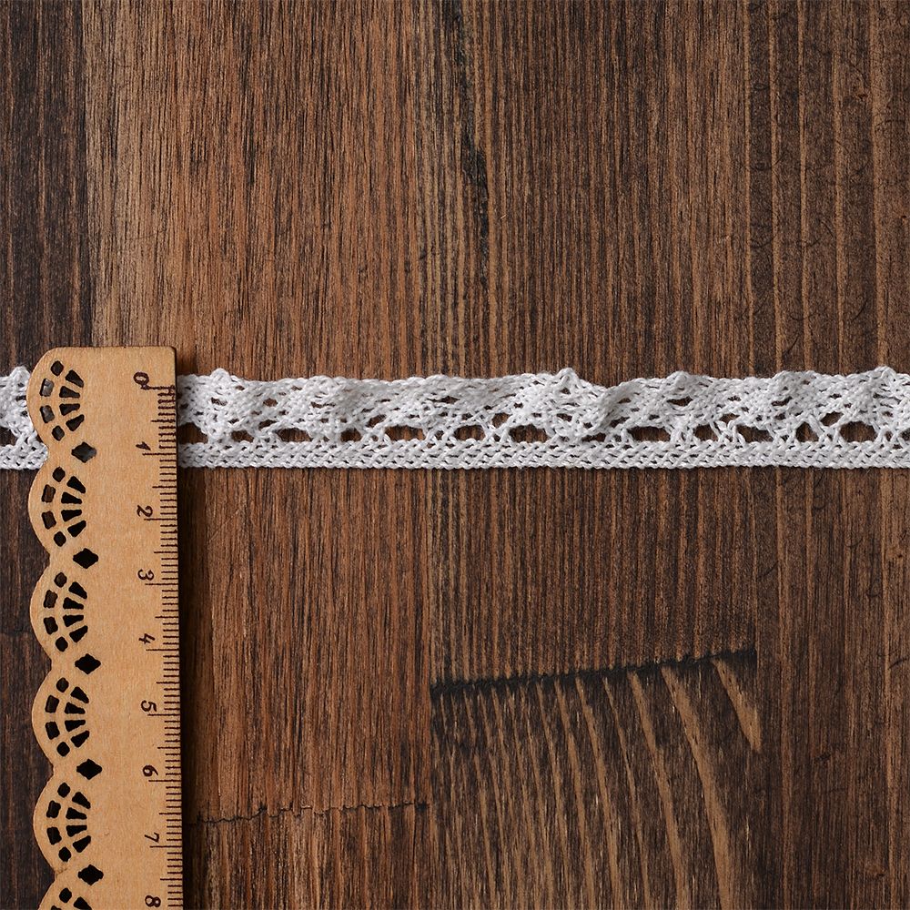 Кружево вязаное (тесьма) 17 мм / 10 метров, на резинке, диз. 303, цв.02 белый, Kruzhevo