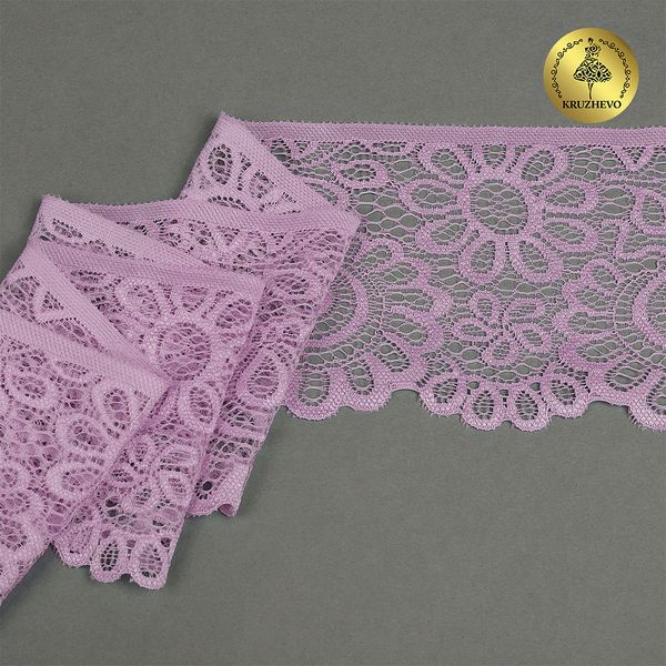 Кружево эластичное (стрейч) 90мм YSTL00839/N, цв.L1566 лаванда уп.25м, Kruzhevo