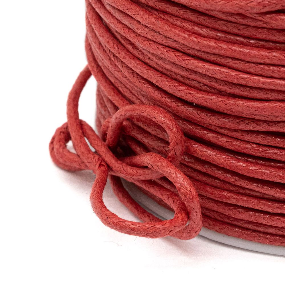 Шнур вощеный ⌀2.0 мм / 100 метров, цв.С171 красный