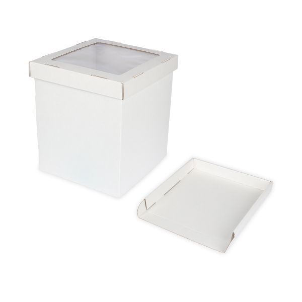 Кондитерская коробка для торта с 1 окном 24х24х30 см, S-Chief BFC-002