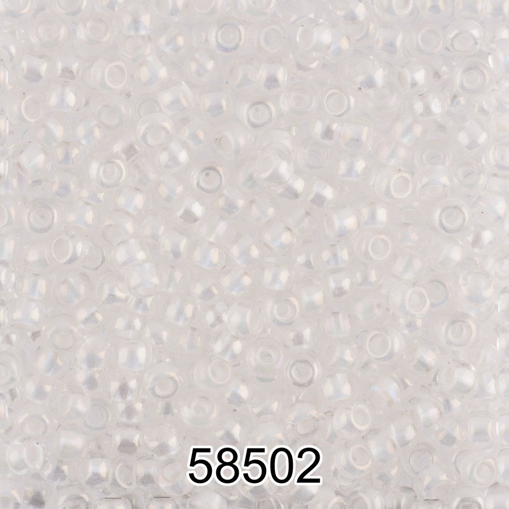 Бисер Preciosa круглый 10/0, 2.3 мм, 500 г, 58502 (Ф544) прозрачный/перл.