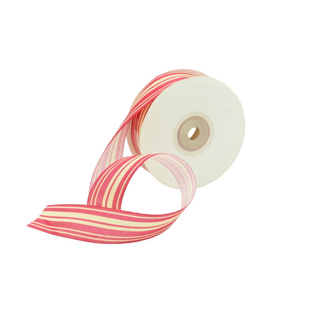 Лента атласная с рисунком 25.0 мм / 22.5±1 метров, Горизонталь, красный, Globus