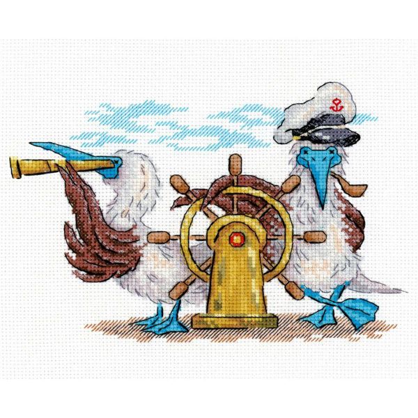 Набор для вышивания нитками МП Студия, Прямо по курсу 12х17см