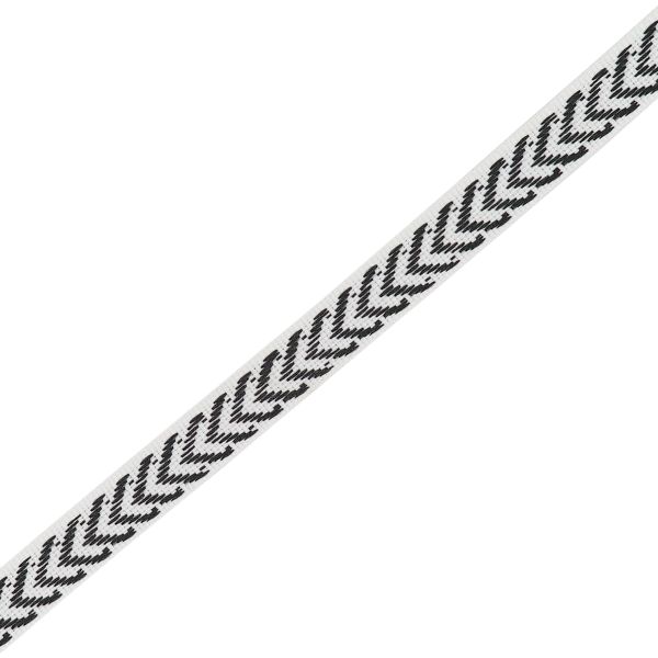 Лента (тесьма) жаккардовая 10.0 мм / 25±1 метров, Славянский орнамент Оберег, рис. 9880, белый/черный, С3853Г17