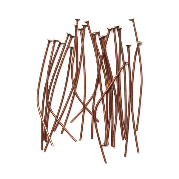 Штифт с плоской головкой 45 мм, 50 шт/уп, медь