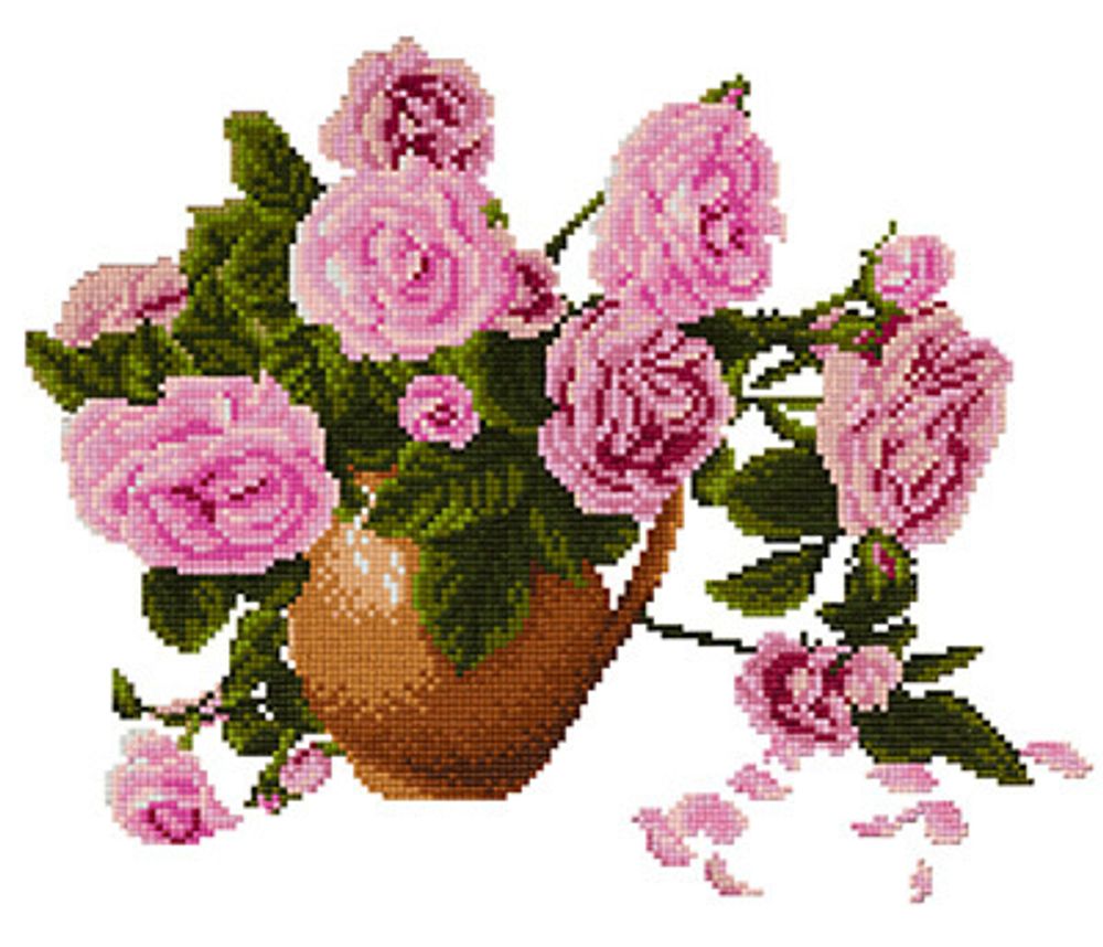 Алмазная (кристальная) мозаика Фрея, Розы, 30х35 см