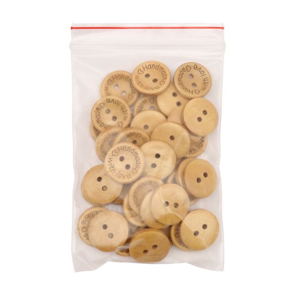 Пуговицы на 2 прокола Handmade with love 28L (18мм), дерево (Yellow (желтый)), W22, 36 шт