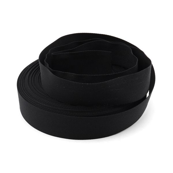 Стропа (ременная лента) 25 мм / 25 метров, толщ. 0.5 мм, [7.2 г/пог.м], 100% нейлон, черный