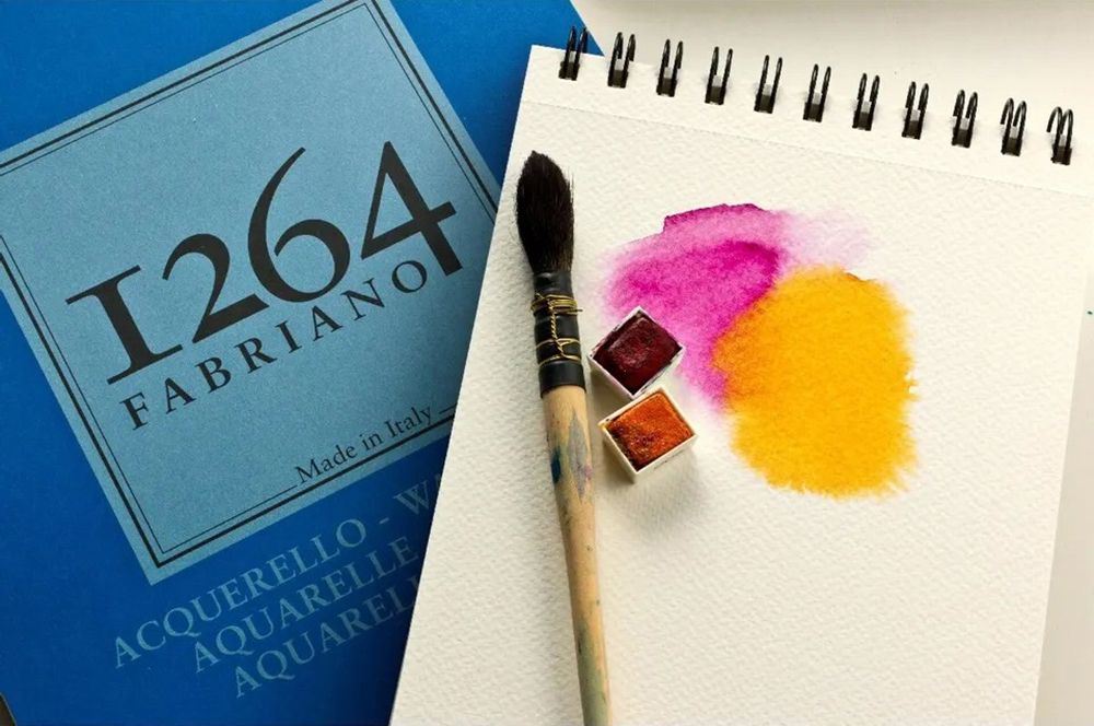 Альбом для акварели с бумагой холодного прессования 300 г/м², 21х29.7 см, на спирали, Fabriano 19100649