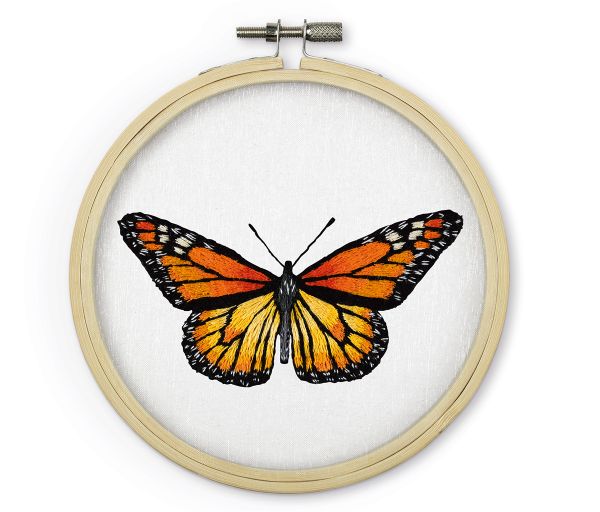 Набор для вышивания нитками Panna, Живая картина. Бабочка. Монарх, 13х13 см
