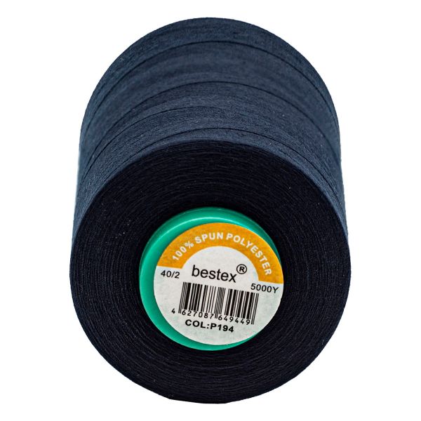 Нитки универсальные Bestex 40/2, 4570 м (5000 ярд) / 1 кат., 194 темно-чернильный