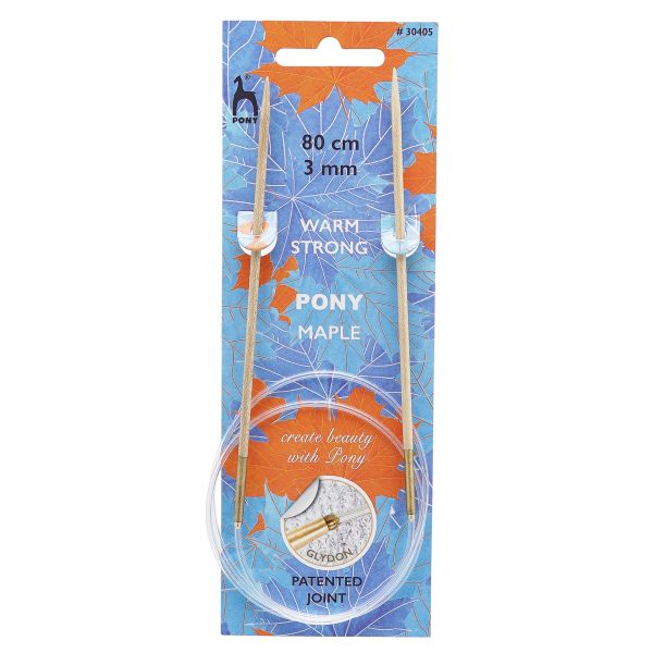 Спицы круговые Pony Maple ⌀3.0 мм, 80 см, клен, 30405