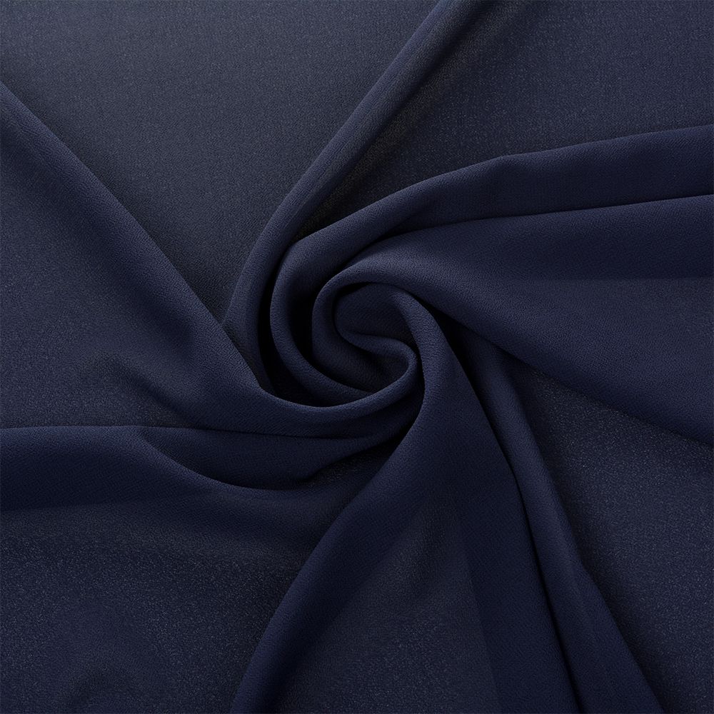 Креп шифон 105 г/м², шир. 150 см / 35 метров, TBY.8021-206, цв.206 т.синий /TOS/