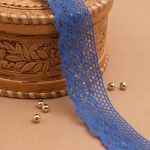 Кружево вязаное (тесьма) 33 мм / 5 метров, CL-091, JD054 синий