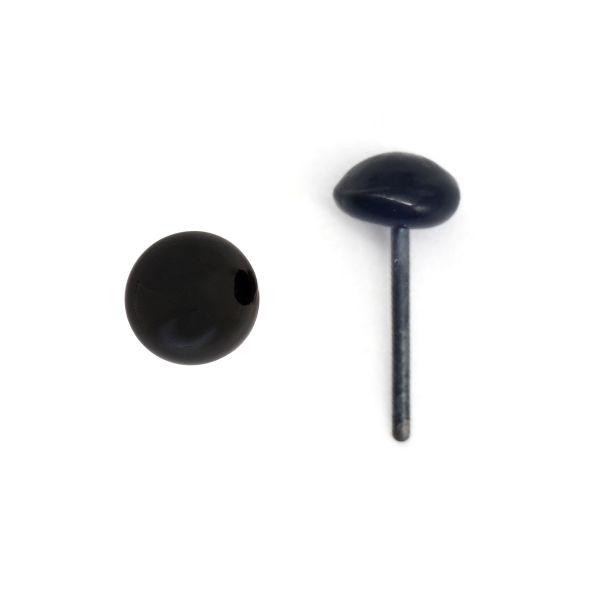 Глазки 06мм на мет. ножке, 8 шт, черный 28696