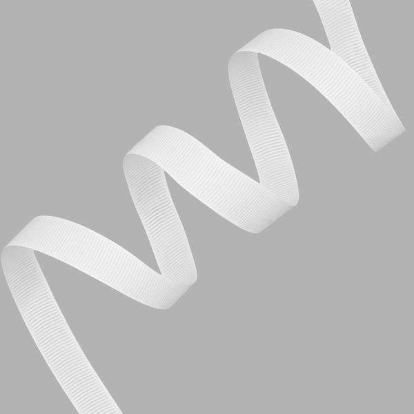 Лента репсовая (в рубчик) 12.0 мм / 22.86±1 метров, М 029 белый