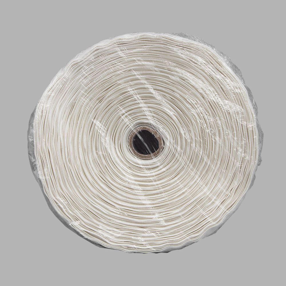 Лента (тесьма) шторная: сборка параллельная (1:2.5) 80 мм / 50 метров, (3 ряда петель, 2 шнура), белый, C180