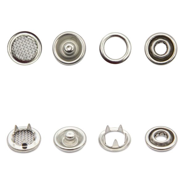 Кнопка рубашечная (джерси) сеточка ⌀9.5 мм, ≈72 шт, МЕТАЛЛ, никель, NEW STAR