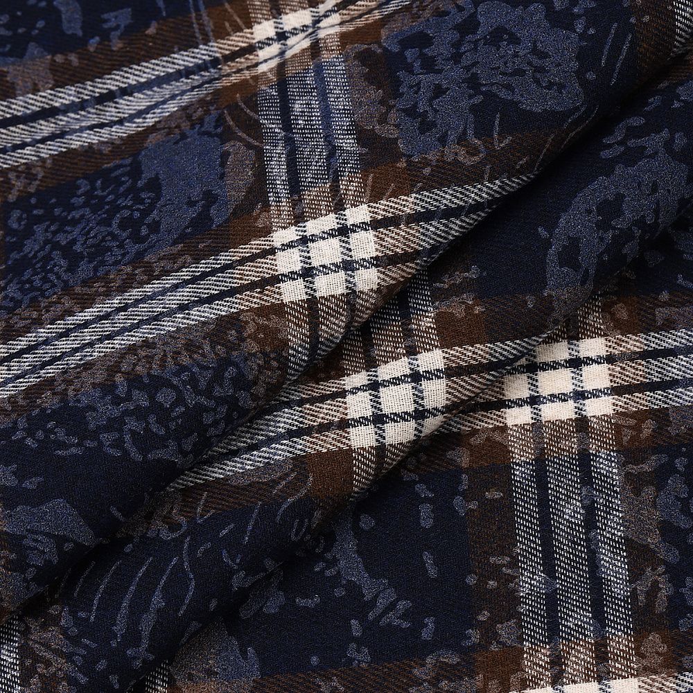 Фланель рубашечная вареная 150 г/м², 150 см / 2 метра, TBY.Fl.C751 синий